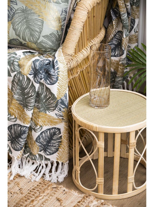 Plaid en coton JUMANJI dessus chambray 'Deko&co' - Kiabi