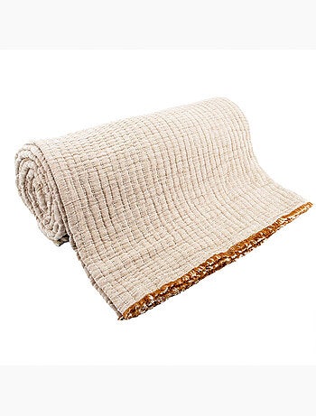 Plaid en coton lavé matelassé boutis