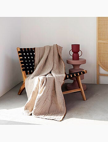 Plaid en coton lavé matelassé boutis