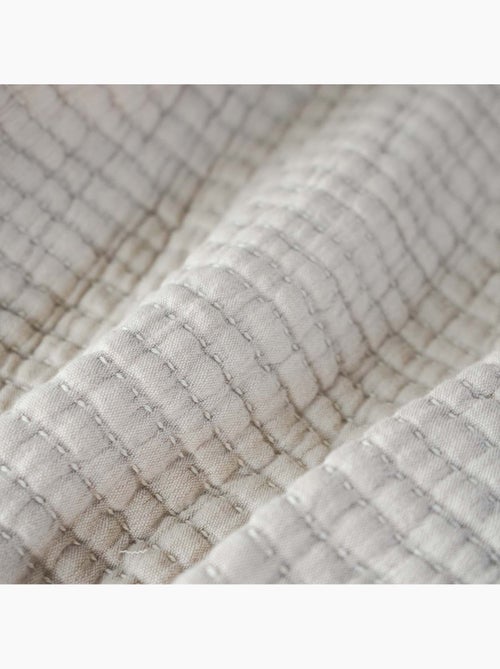 Plaid en coton lavé matelassé boutis - Kiabi