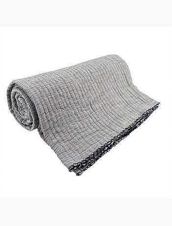 Plaid en coton lavé matelassé boutis
