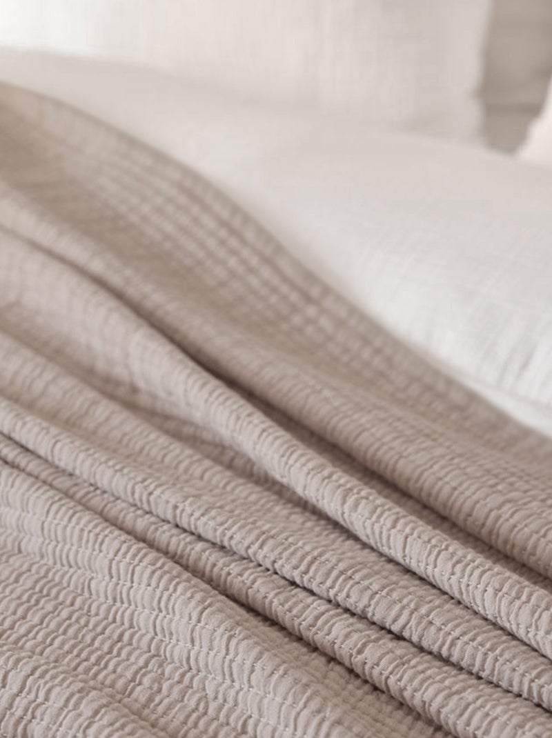 Plaid en coton lavé SEVILLE Bronze - Kiabi