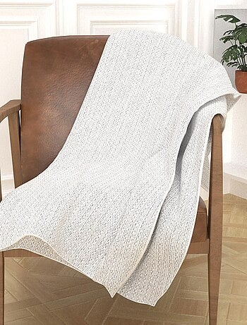 Plaid en coton recyclé 140x200 cm PIERRE, par Soleil d'Ocre