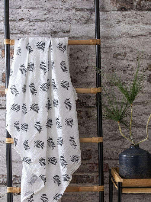 Plaid en double gaze de coton 'Deko&co' - Kiabi