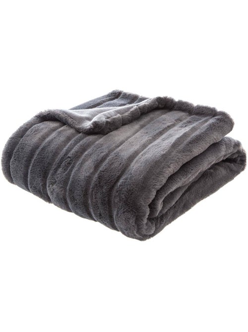 Plaid en fausse fourrure manoir - Kiabi