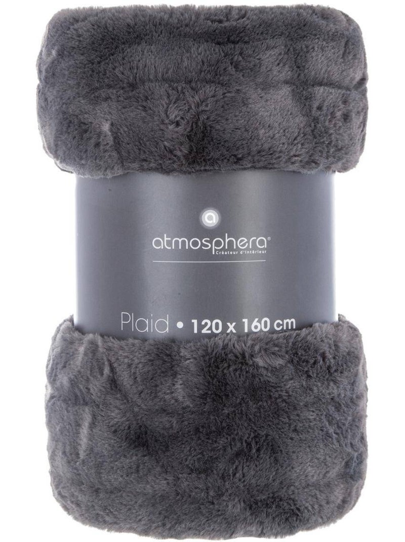 Plaid en fausse fourrure manoir Gris foncé - Kiabi