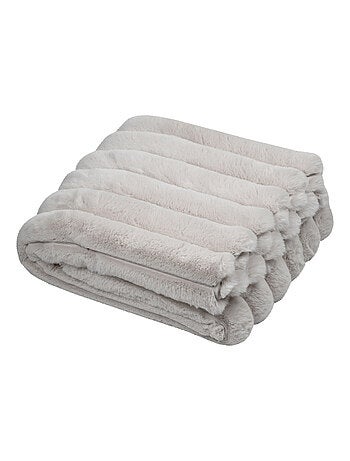 Plaid en fausse fourrure ultra douce à bandes