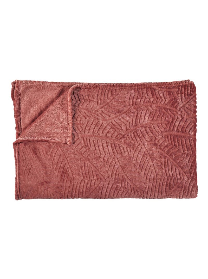 Plaid en flanelle collection JULIA Orange mandarine - Kiabi