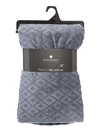 Plaid en Flanelle détails losanges en 3D