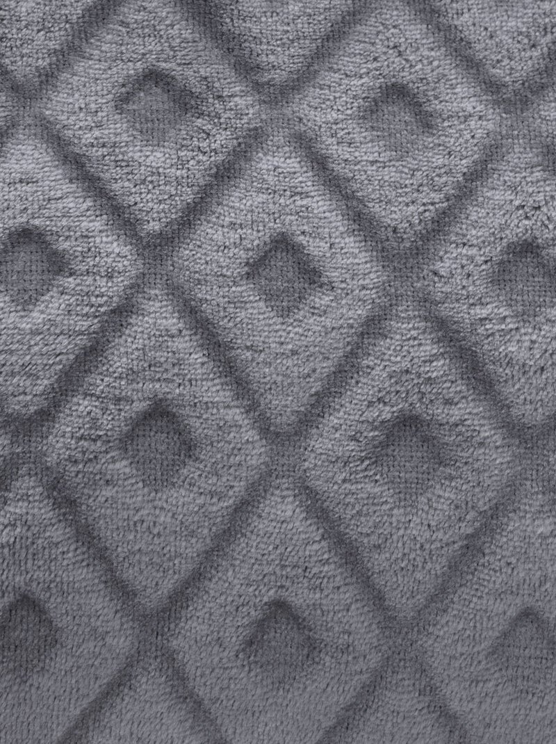 Plaid en Flanelle détails losanges en 3D Gris - Kiabi