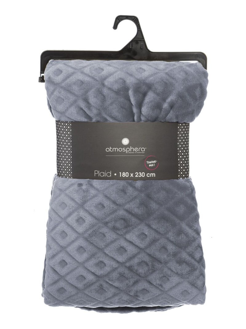 Plaid en flanelle détails losanges en 3D LOSAN Gris - Kiabi