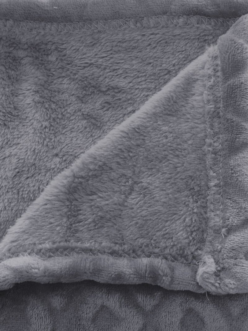 Plaid en flanelle détails losanges en 3D LOSAN Gris - Kiabi