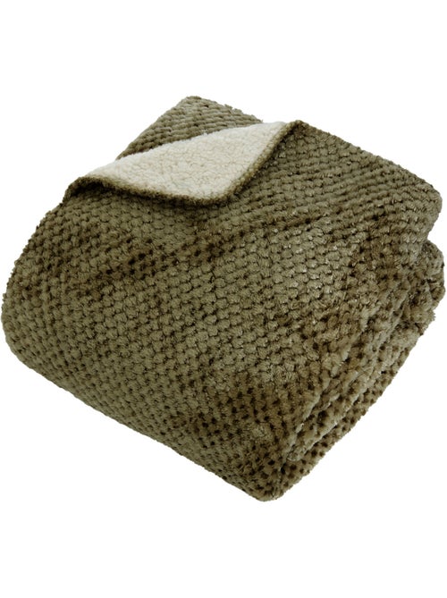 Plaid en flanelle effet sherpa LYNO - Kiabi Plaid en flanelle effet sherpa LYNO - Kiabi