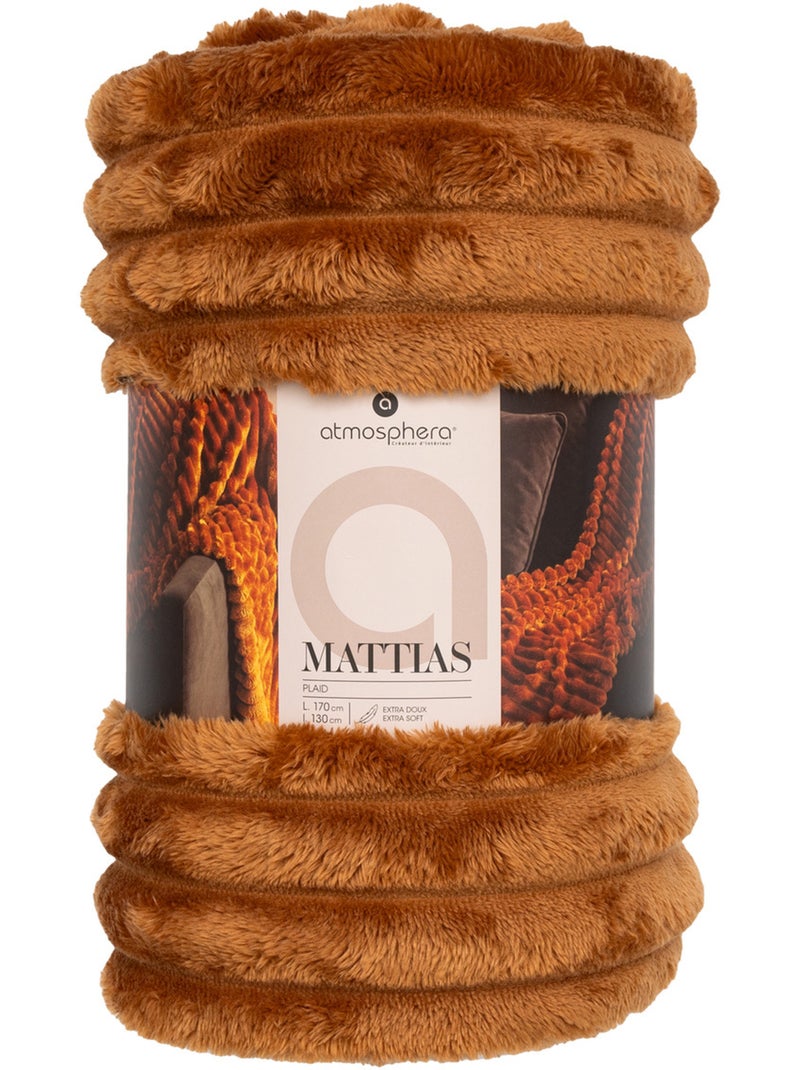 Plaid en flanelle extra-doux MATTIAS Marron - Kiabi