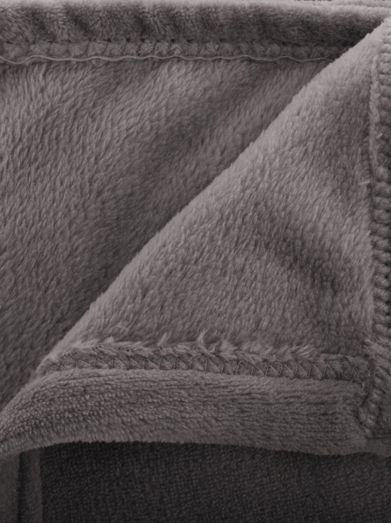 Plaid en flanelle extra doux OLLIS Gris foncé - Kiabi