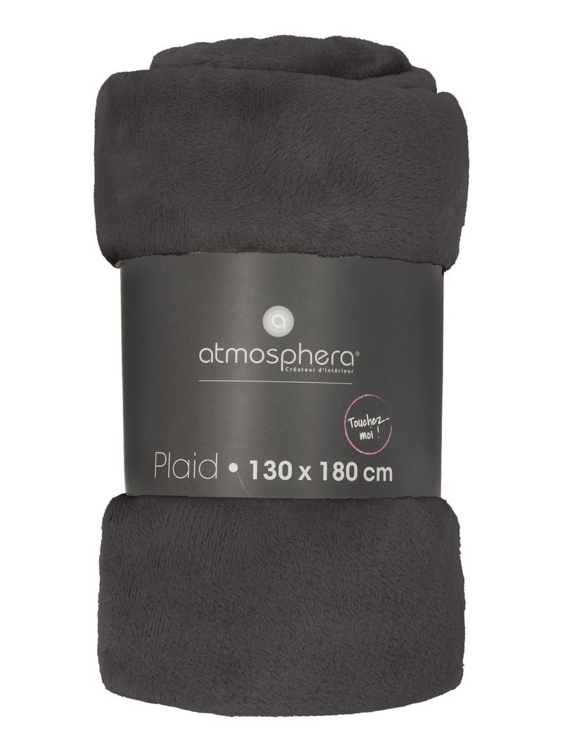 Plaid en flanelle extra doux OLLIS Gris foncé - Kiabi