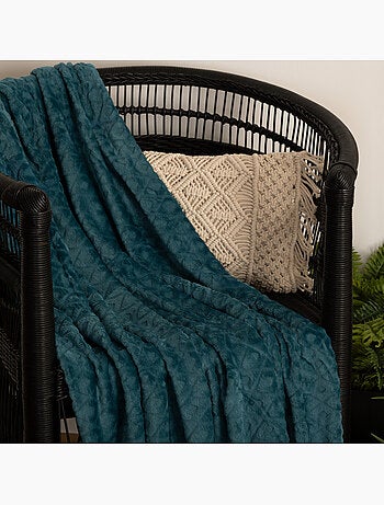 Plaid en flanelle motif losange en relief losan