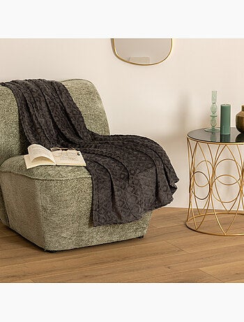 Plaid en flanelle motif losange en relief losan