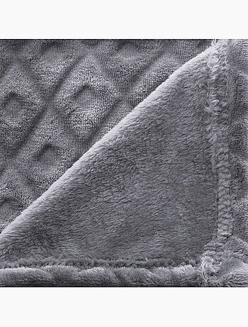 Plaid en flanelle motif losange en relief losan