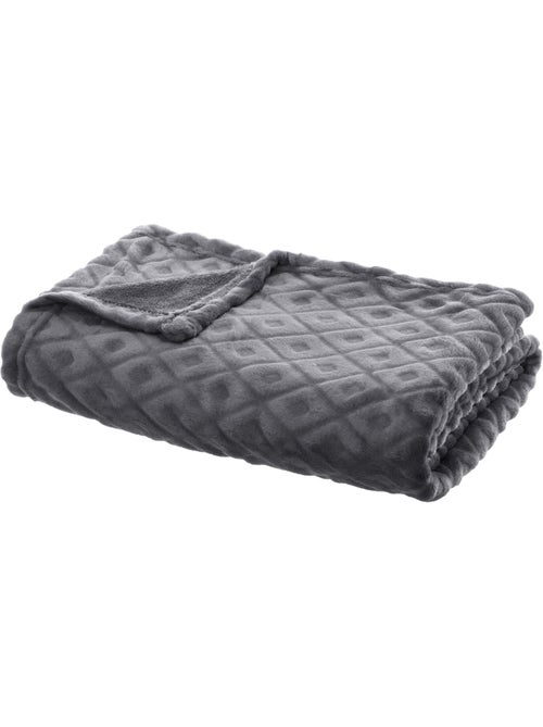 Plaid en flanelle motif losange en relief losan - Kiabi