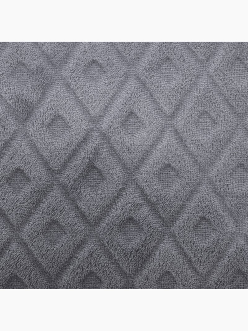 Plaid en flanelle motif losange en relief losan Gris - Kiabi