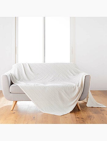 Plaid en flanelle relief uni – Modèle ARYA