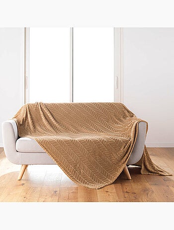 Plaid en flanelle relief uni – Modèle ARYA