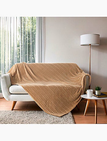 Plaid en flanelle relief uni – Modèle ARYA