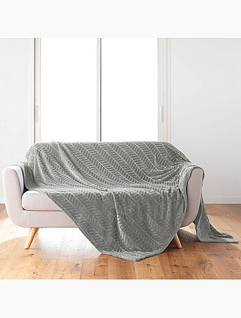 Plaid en flanelle relief uni – Modèle ARYA