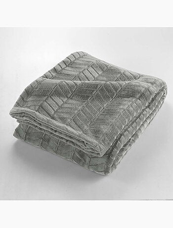 Plaid en flanelle relief uni – Modèle ARYA