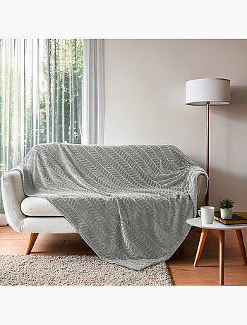 Plaid en flanelle relief uni – Modèle ARYA