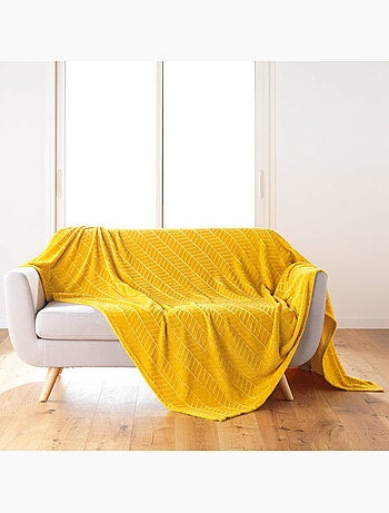 Plaid en flanelle relief uni – Modèle ARYA