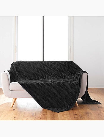 Plaid en flanelle relief uni – Modèle ARYA