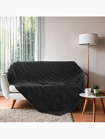 Plaid en flanelle relief uni – Modèle ARYA