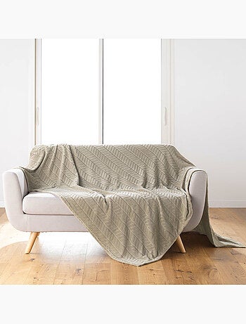 Plaid en flanelle relief uni – Modèle ARYA