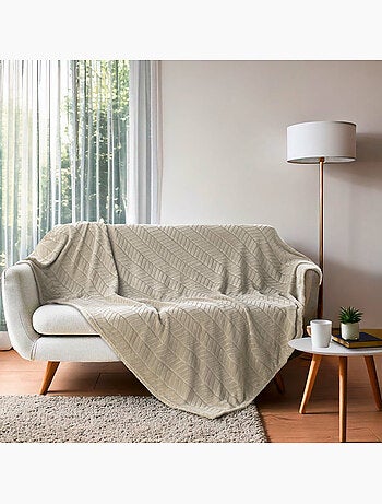 Plaid en flanelle relief uni – Modèle ARYA