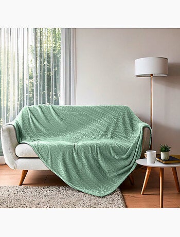 Plaid en flanelle relief uni – Modèle ARYA