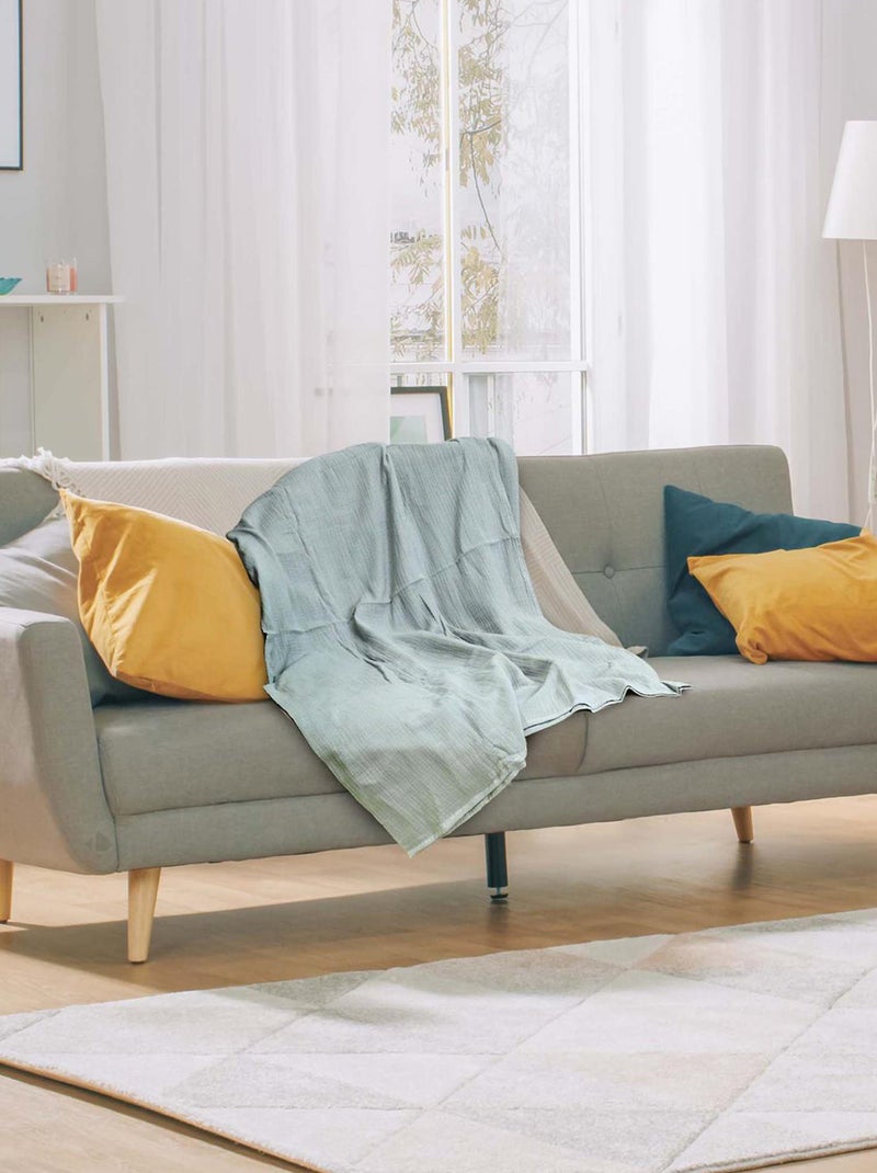 Plaid en gaze de coton collection ECLOSION Vert clair - Kiabi