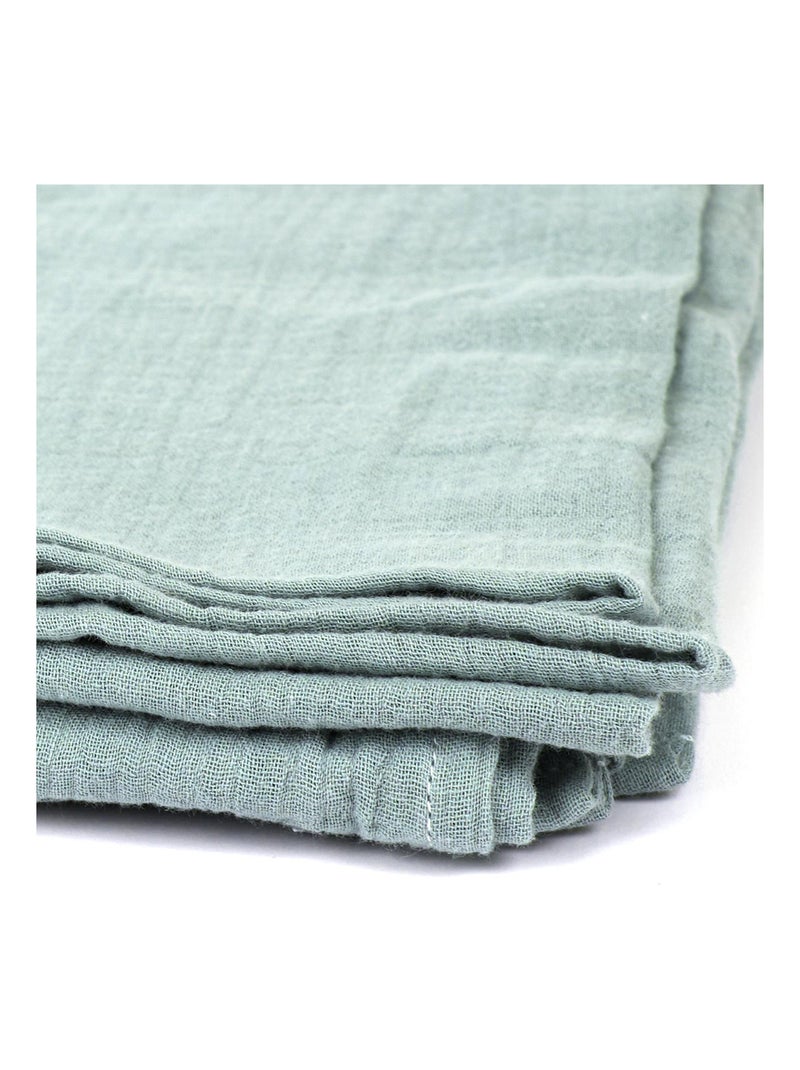 Plaid en gaze de coton collection ECLOSION Vert clair - Kiabi