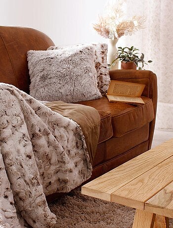 Plaid en imitation fourrure doublée polaire