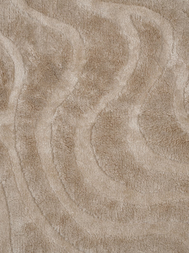 Plaid en imitation fourrure motif vague Beige coquille - Kiabi