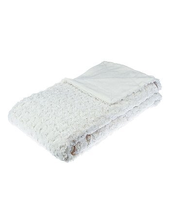 Plaid en imitiation fourrure à boucles en polyester