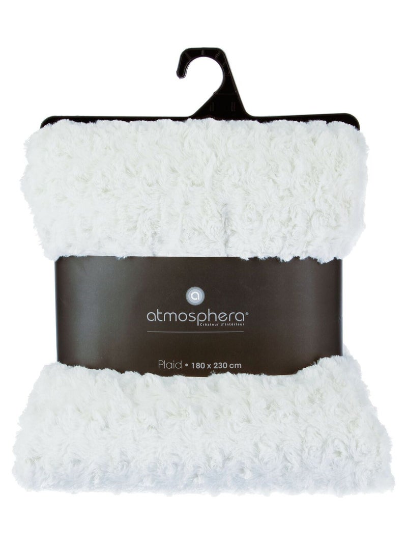 Plaid en imitiation fourrure à boucles en polyester Blanc - Kiabi