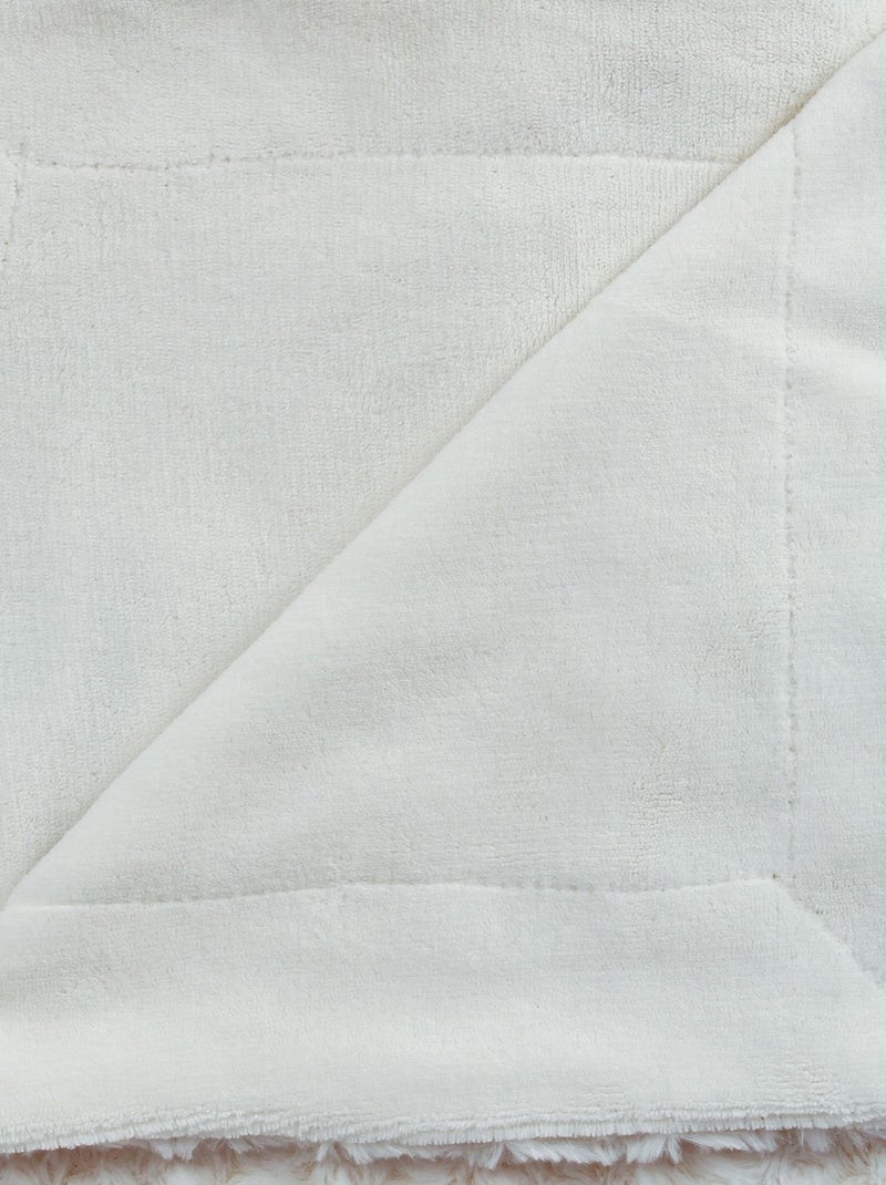 Plaid en imitiation fourrure à boucles en polyester Blanc - Kiabi