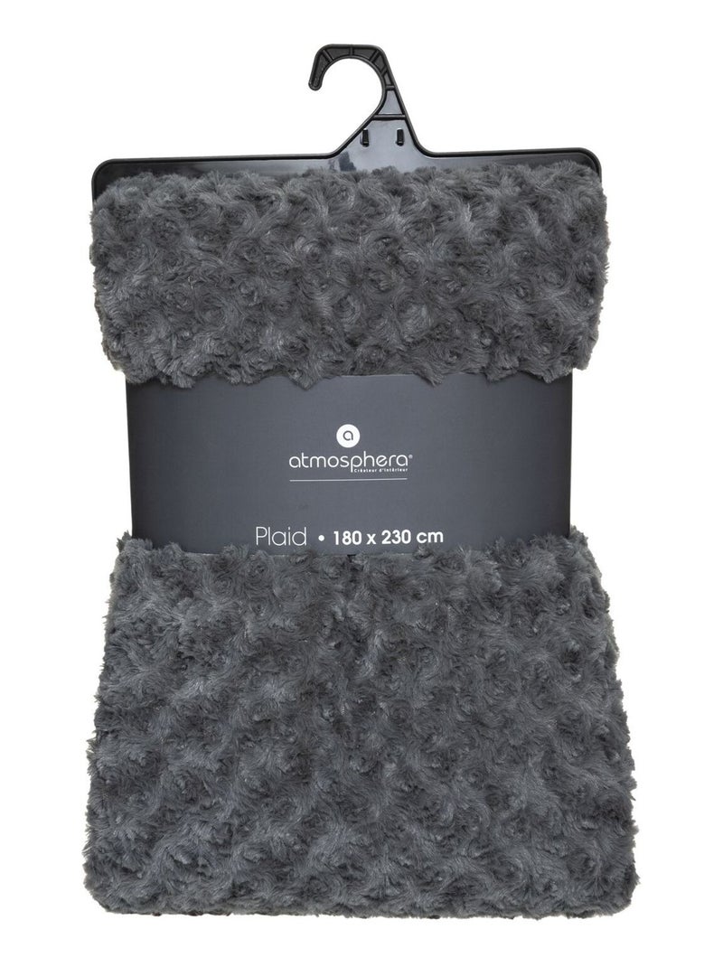 Plaid en imitiation fourrure à boucles en polyester Gris - Kiabi