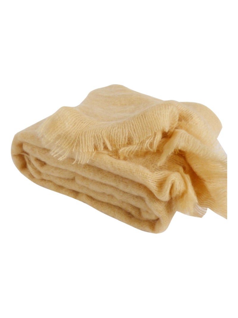 Plaid en Laine Mohair Très Douce Jaune - Kiabi