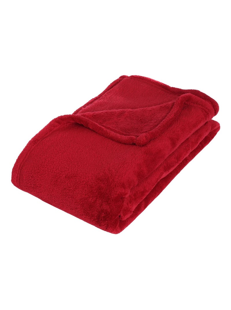 Plaid en microfibre - 125 x 150 cm Rouge - Kiabi