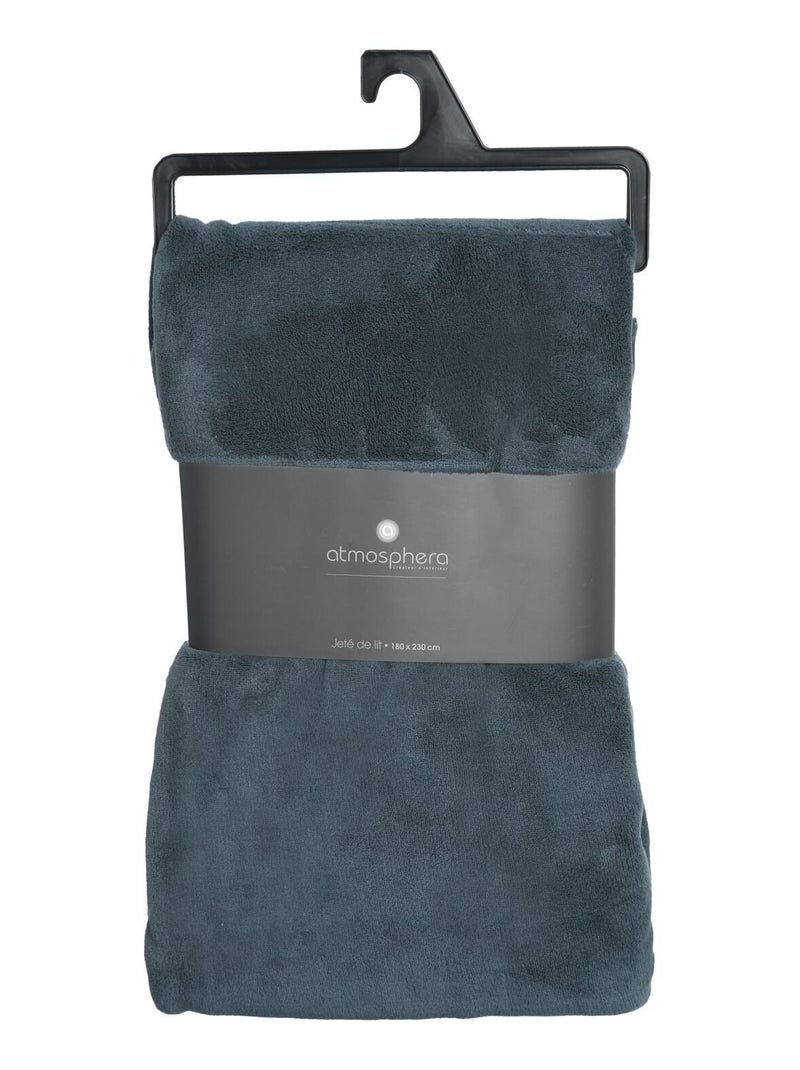 Plaid en Microfibre uni Bleu - Kiabi