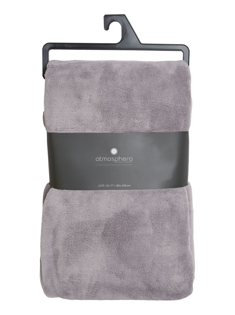 Plaid en Microfibre uni Gris - Kiabi