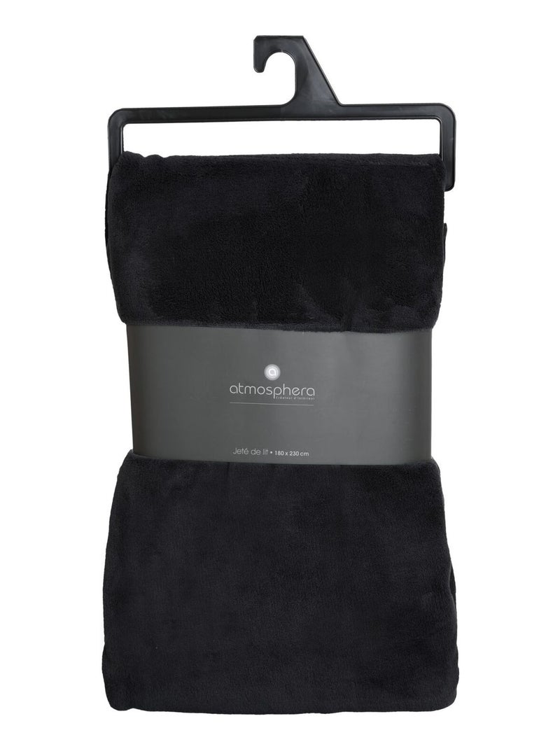 Plaid en Microfibre uni Noir - Kiabi